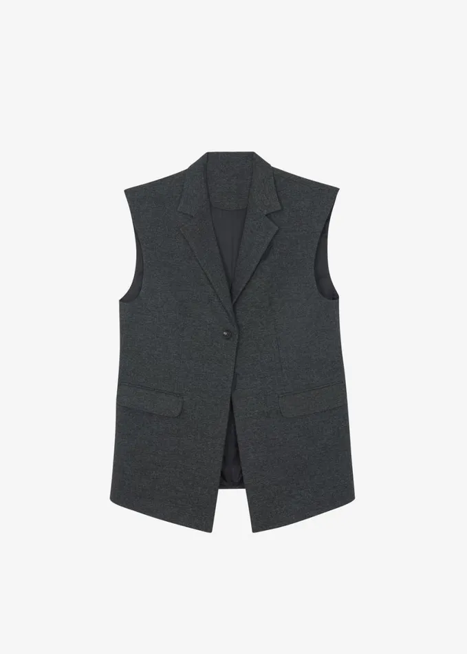 Clothing Women The Frankie Shop Isara Vest 8211 Dark Grey Melange