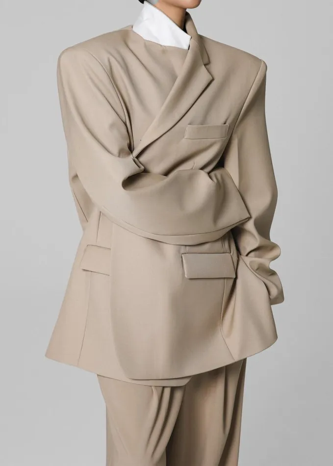 Clothing Women The Frankie Shop Iva Blazer 8211 Beige