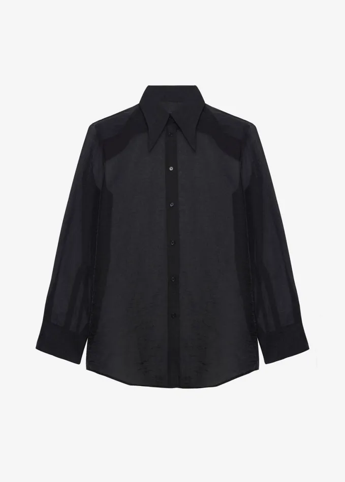 Clothing Women The Frankie Shop Jolene Semi Sheer Shirt 8211 Black