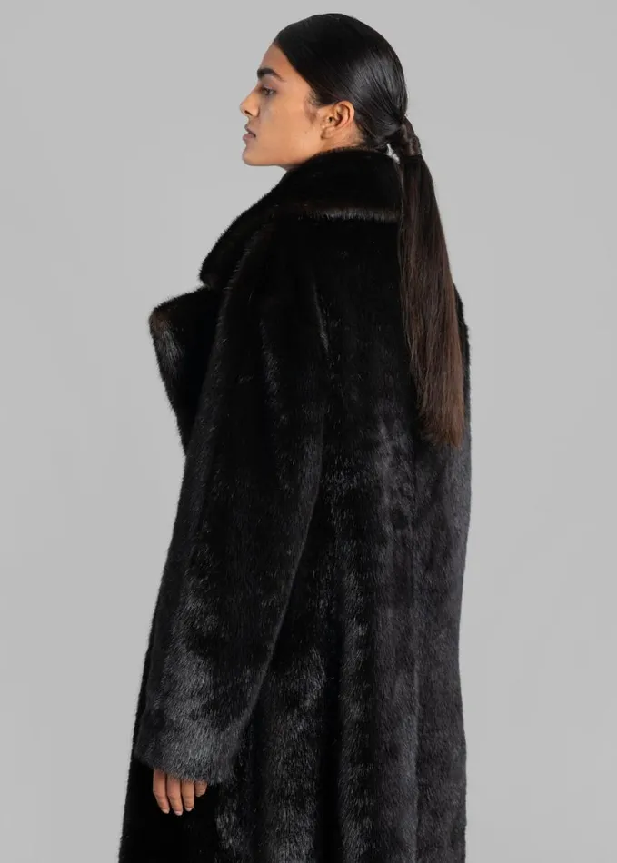 Clothing Women The Frankie Shop Joni Faux Fur Coat 8211 Dark Espresso