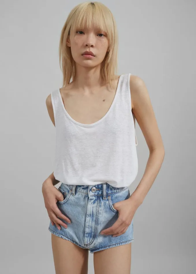 Clothing Women The Frankie Shop Josie Scoop Neck Tank Top 8211 White
