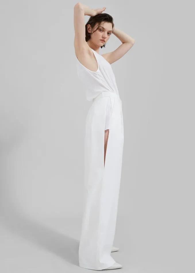 Clothing Women The Frankie Shop Josie Scoop Neck Tank Top 8211 White