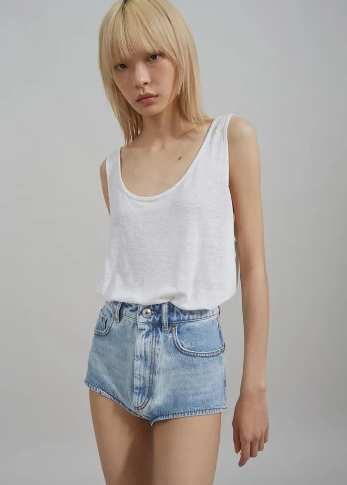 Clothing Women The Frankie Shop Josie Scoop Neck Tank Top 8211 White