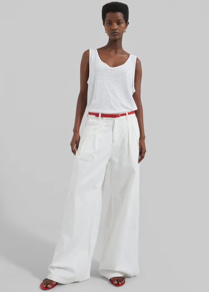 Clothing Women The Frankie Shop Josie Scoop Neck Tank Top 8211 White