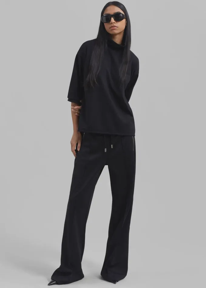 Clothing Women The Frankie Shop JW Anderson Bootcut Track Pants 8211 Black