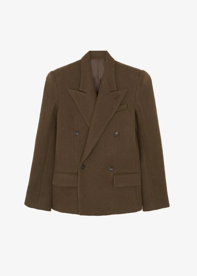Clothing Women The Frankie Shop Keira Double Breasted Wool Blazer 8211 Brown