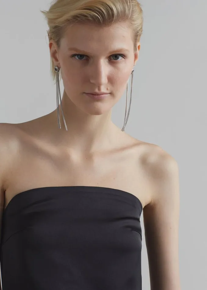 Clothing Women The Frankie Shop Kit Satin Strapless Top 8211 Black