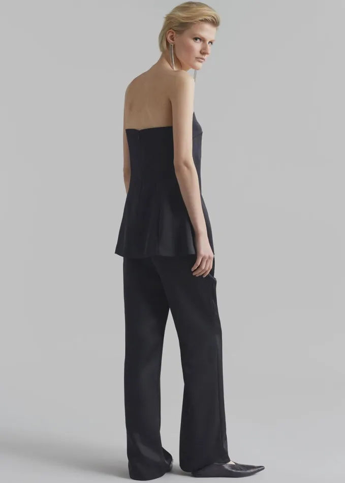 Clothing Women The Frankie Shop Kit Satin Strapless Top 8211 Black