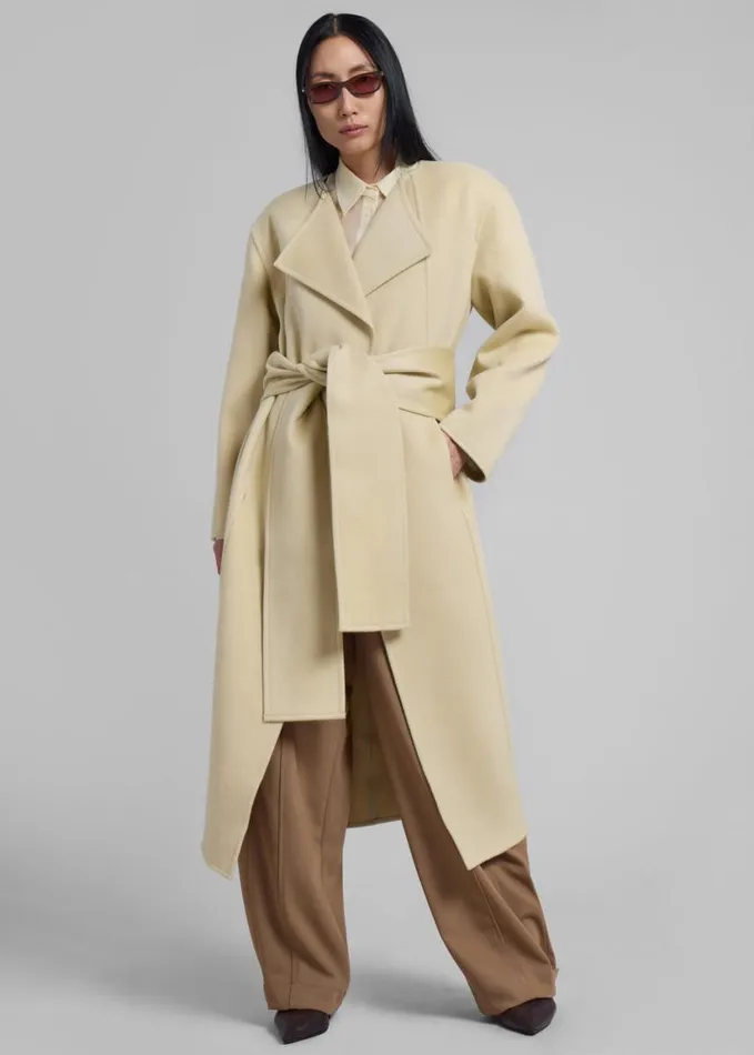 Clothing Women The Frankie Shop Kiva Wool Coat 8211 Beige