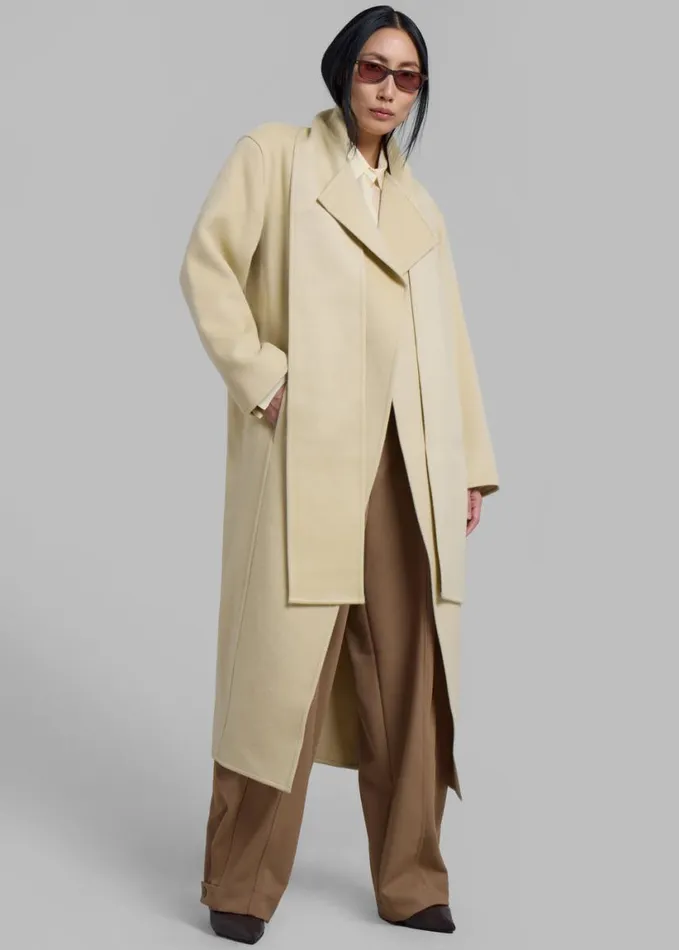 Clothing Women The Frankie Shop Kiva Wool Coat 8211 Beige