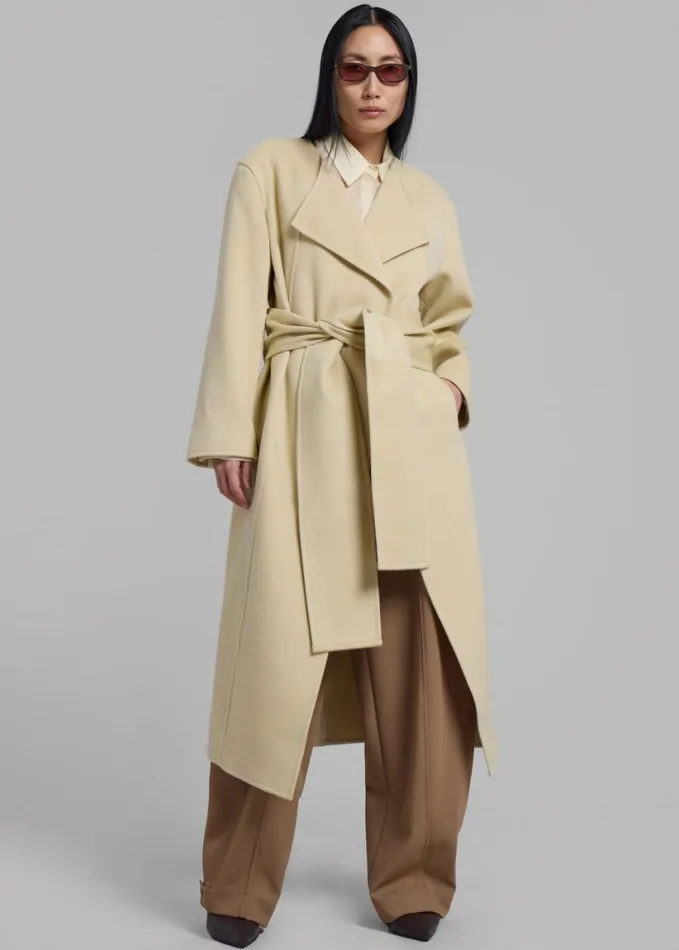 Clothing Women The Frankie Shop Kiva Wool Coat 8211 Beige