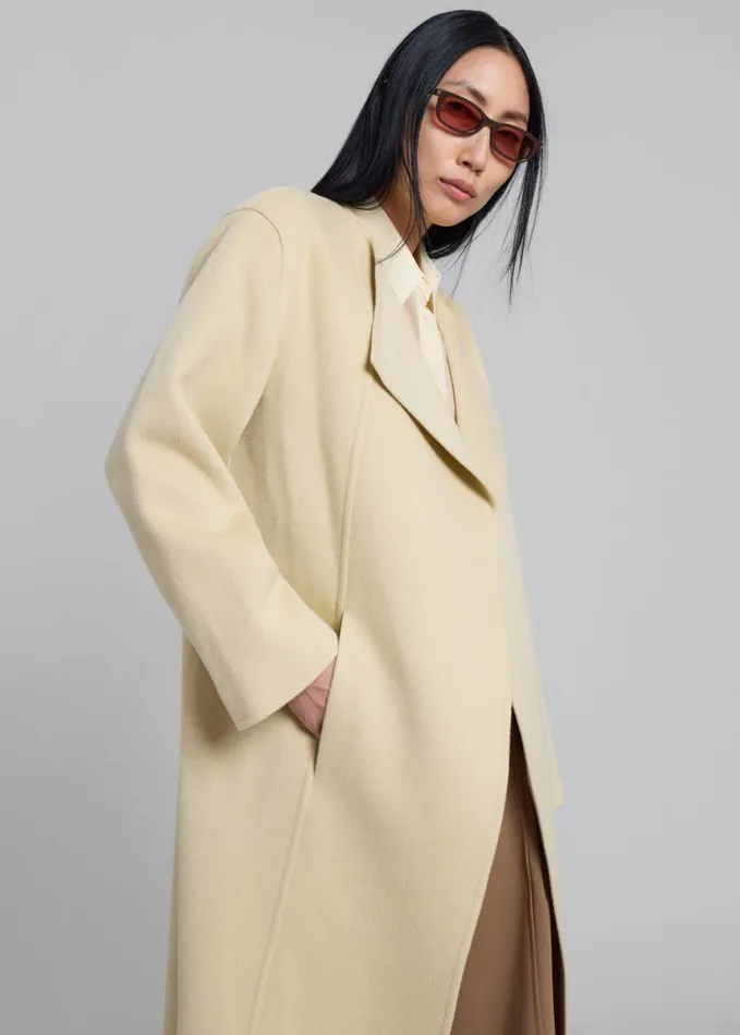 Clothing Women The Frankie Shop Kiva Wool Coat 8211 Beige