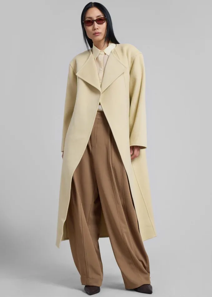 Clothing Women The Frankie Shop Kiva Wool Coat 8211 Beige