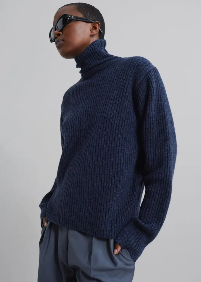 Clothing Women The Frankie Shop Koda Wool Turtleneck 8211 Navy