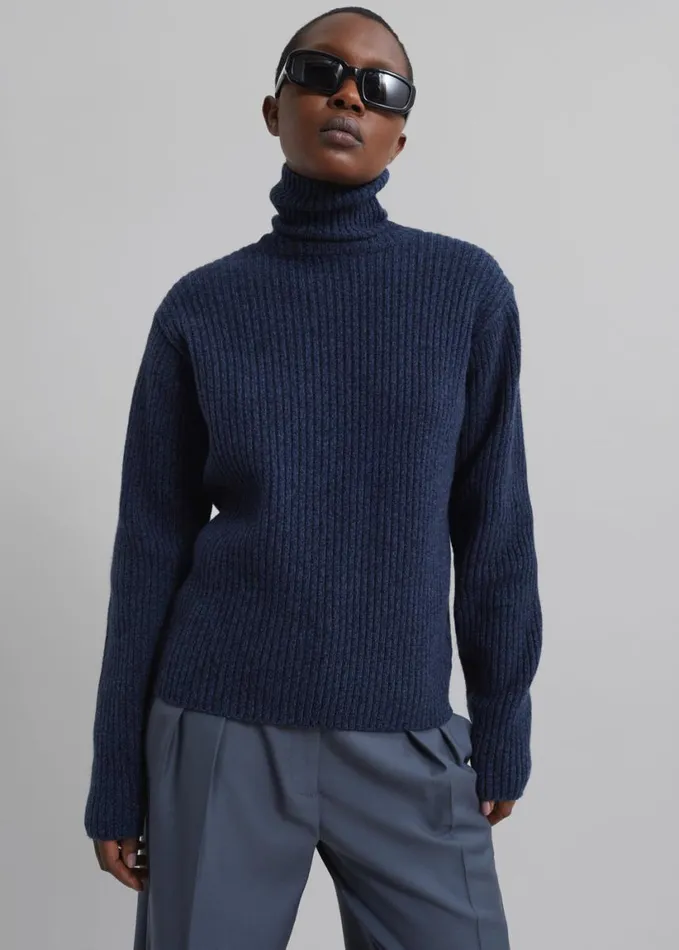 Clothing Women The Frankie Shop Koda Wool Turtleneck 8211 Navy