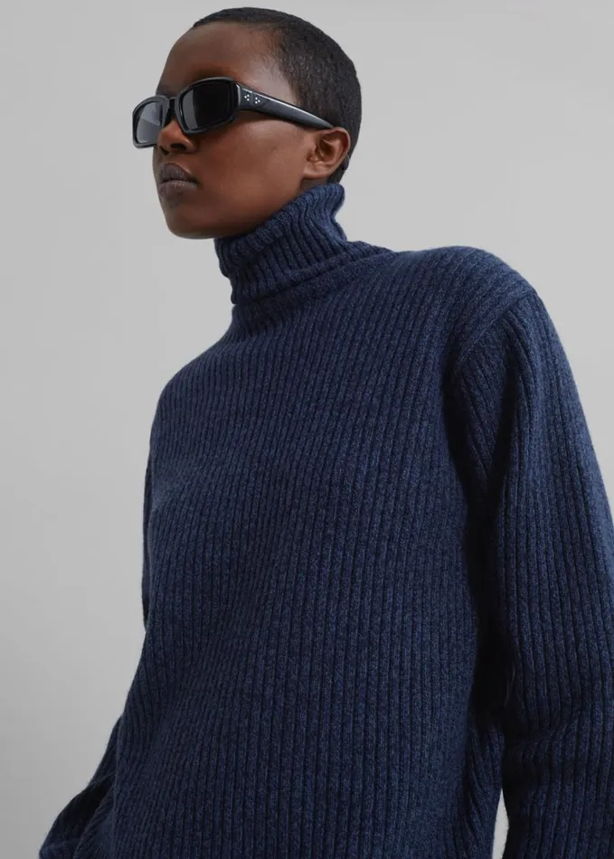 Clothing Women The Frankie Shop Koda Wool Turtleneck 8211 Navy