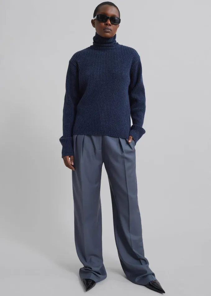 Clothing Women The Frankie Shop Koda Wool Turtleneck 8211 Navy