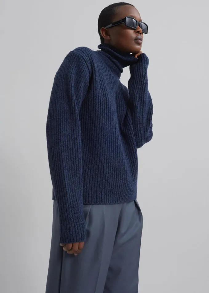 Clothing Women The Frankie Shop Koda Wool Turtleneck 8211 Navy