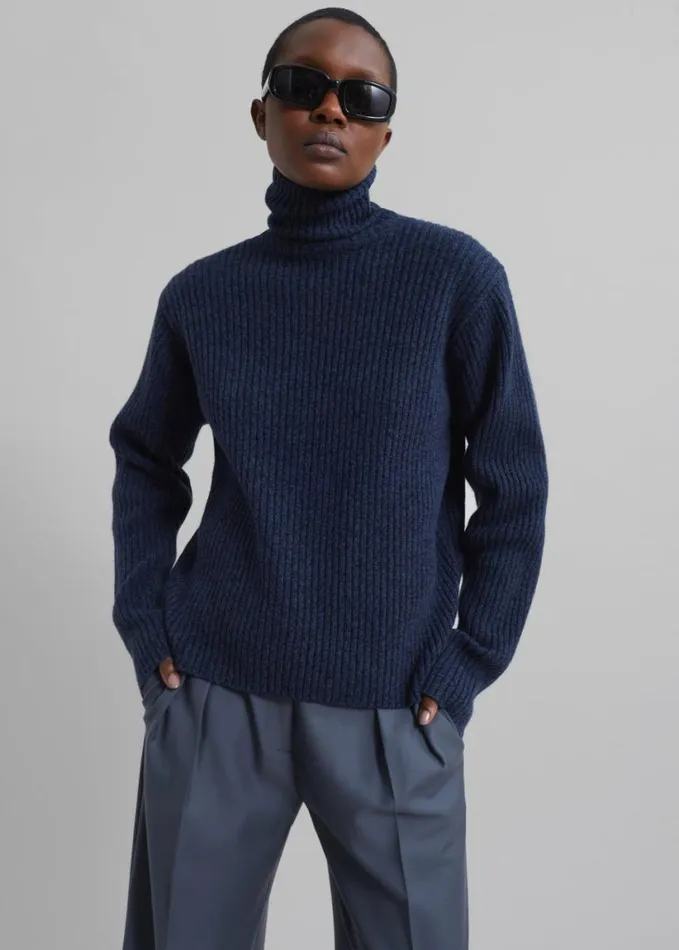 Clothing Women The Frankie Shop Koda Wool Turtleneck 8211 Navy