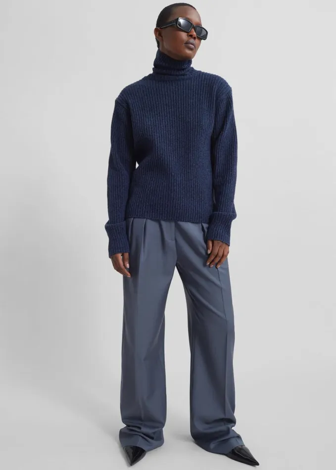 Clothing Women The Frankie Shop Koda Wool Turtleneck 8211 Navy