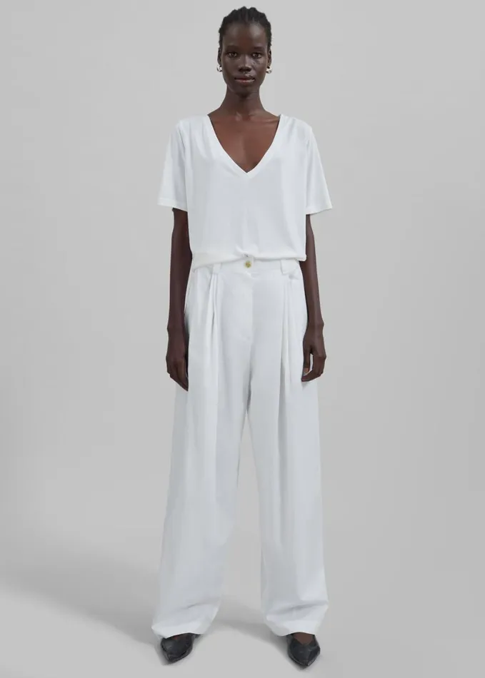 Clothing Women The Frankie Shop Lea Cotton Trousers 8211 White