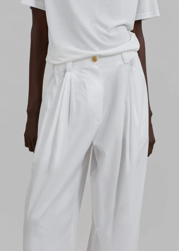 Clothing Women The Frankie Shop Lea Cotton Trousers 8211 White