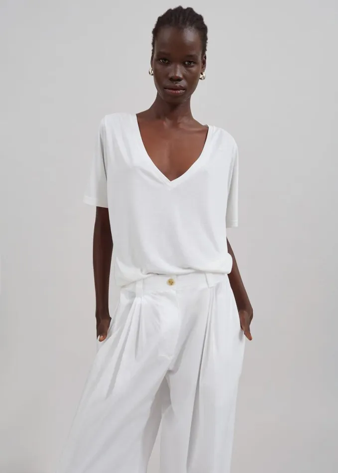 Clothing Women The Frankie Shop Lea Cotton Trousers 8211 White