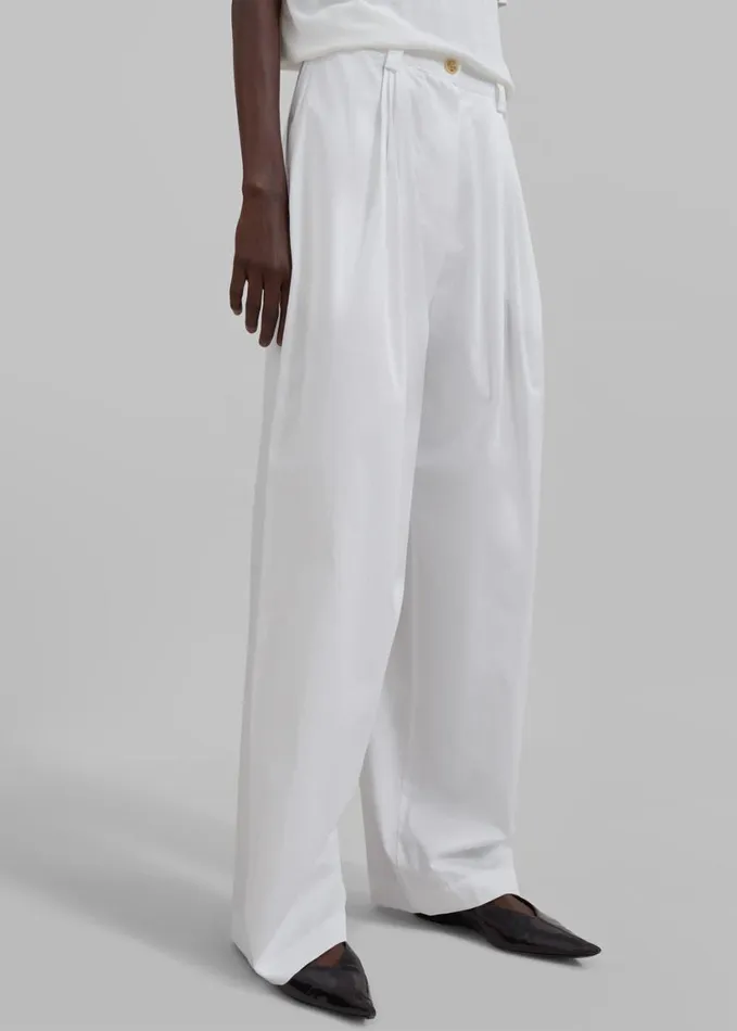 Clothing Women The Frankie Shop Lea Cotton Trousers 8211 White
