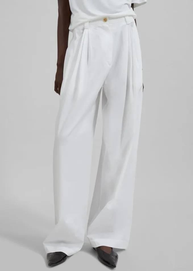 Clothing Women The Frankie Shop Lea Cotton Trousers 8211 White