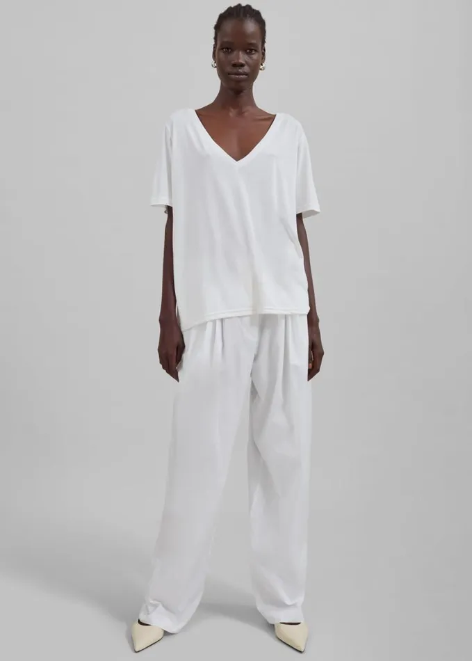 Clothing Women The Frankie Shop Lea Cotton Trousers 8211 White
