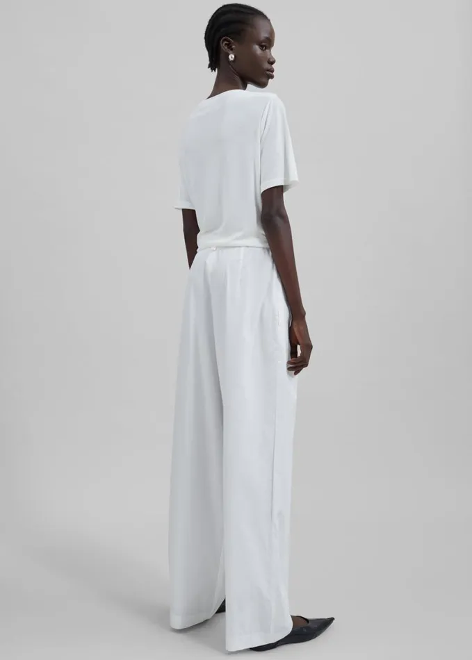 Clothing Women The Frankie Shop Lea Cotton Trousers 8211 White