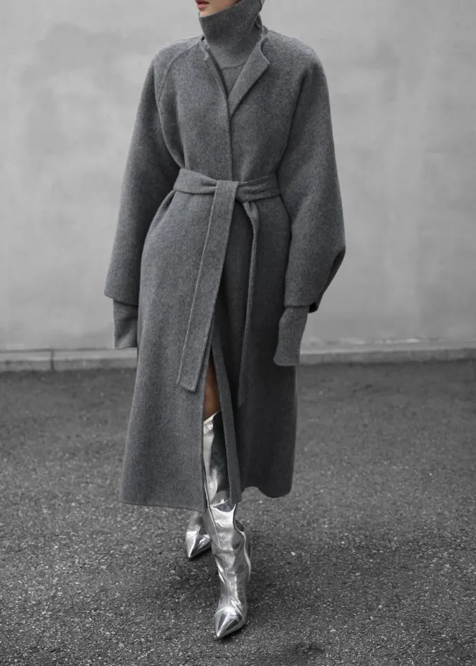 Clothing Women The Frankie Shop Leon Wool Coat 8211 Grey