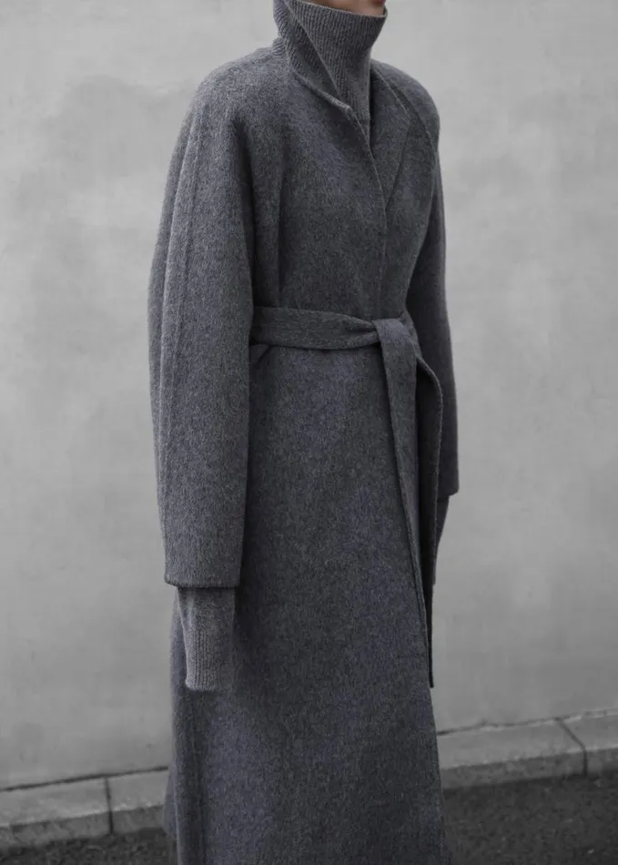 Clothing Women The Frankie Shop Leon Wool Coat 8211 Grey