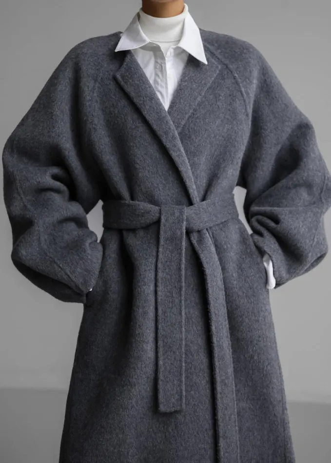 Clothing Women The Frankie Shop Leon Wool Coat 8211 Grey