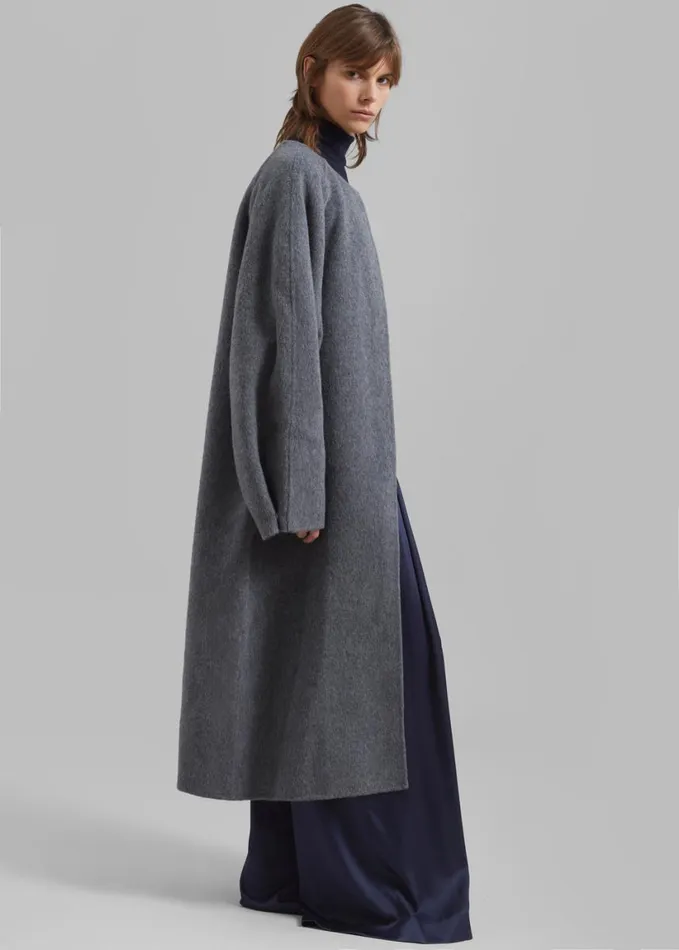 Clothing Women The Frankie Shop Leon Wool Coat 8211 Grey