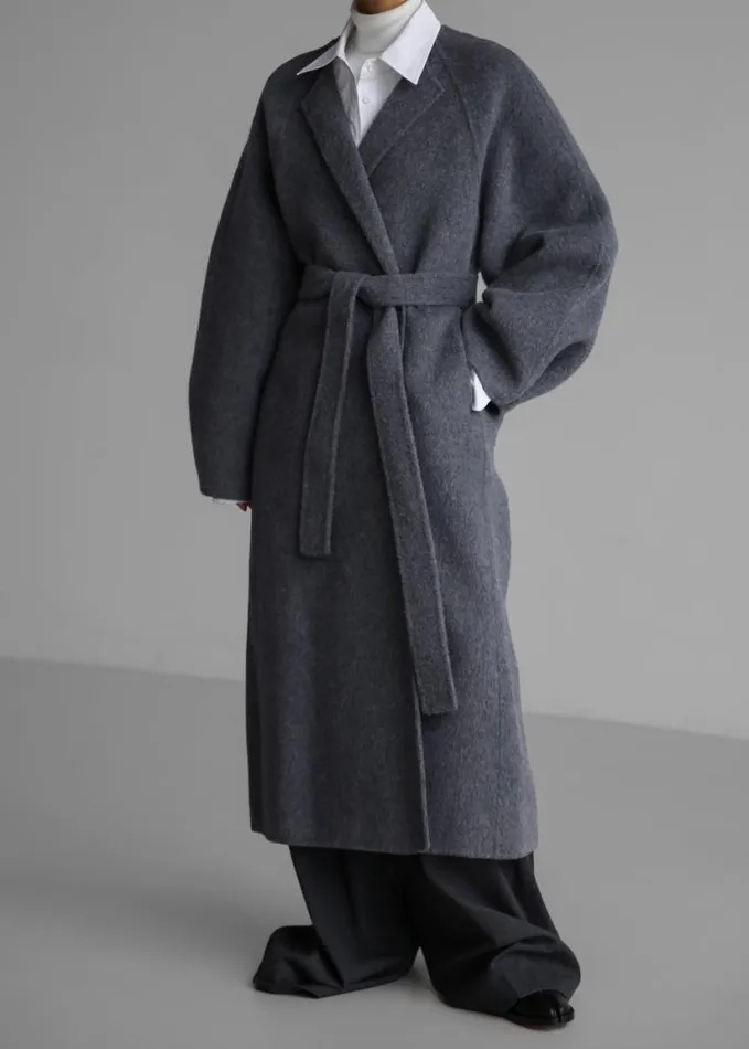 Clothing Women The Frankie Shop Leon Wool Coat 8211 Grey
