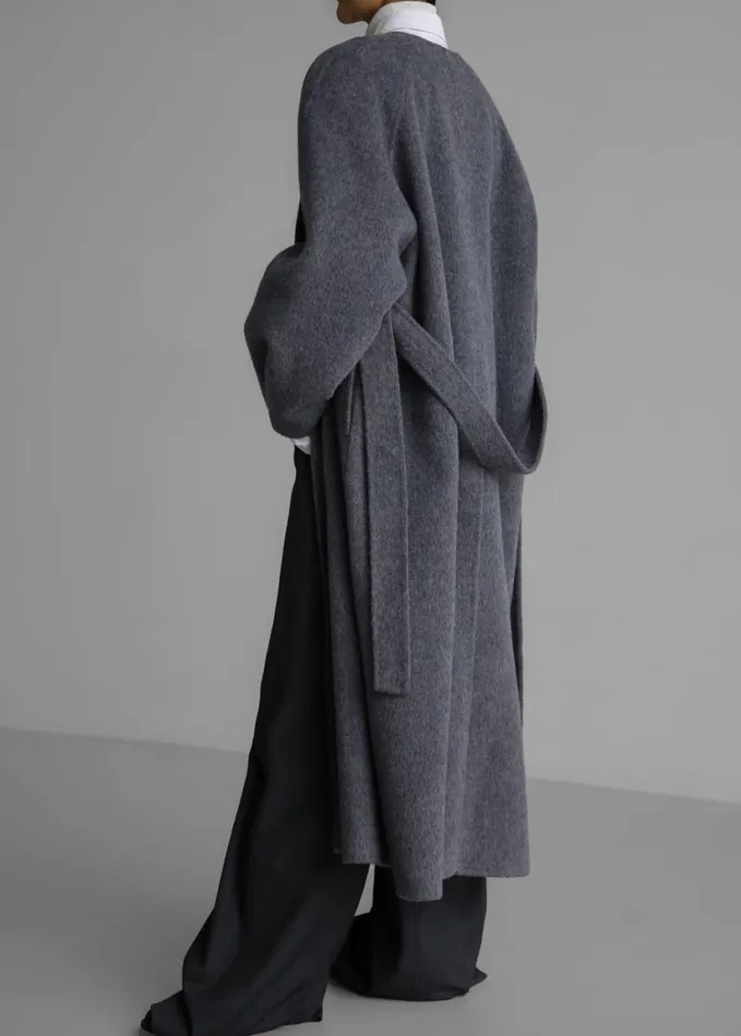 Clothing Women The Frankie Shop Leon Wool Coat 8211 Grey