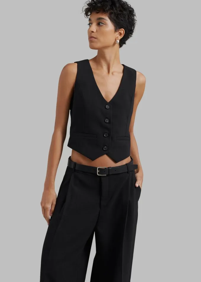 Clothing Women The Frankie Shop Lillian Vest 8211 Black