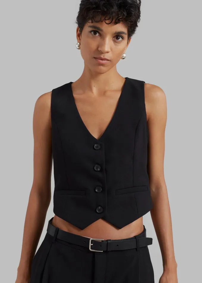 Clothing Women The Frankie Shop Lillian Vest 8211 Black