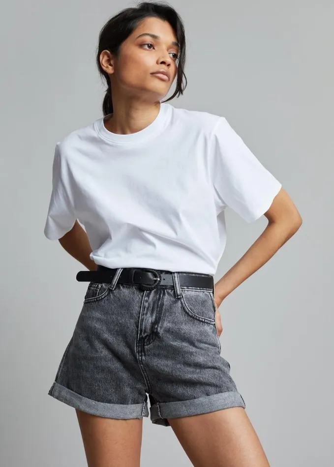 Clothing Women The Frankie Shop Lilou Simple Tee 8211 Optic White