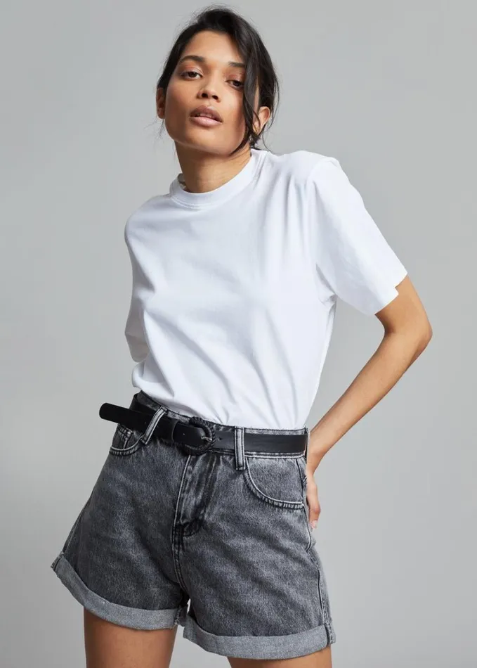 Clothing Women The Frankie Shop Lilou Simple Tee 8211 Optic White