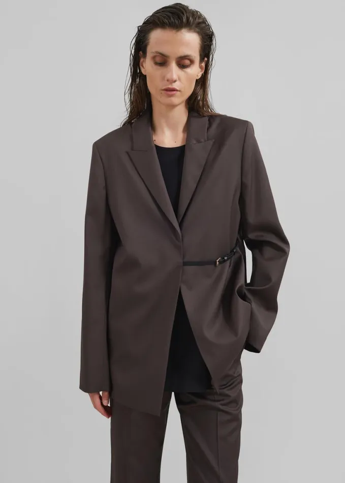 Clothing Women The Frankie Shop Loulou Studio Cody Jacket 8211 Choco
