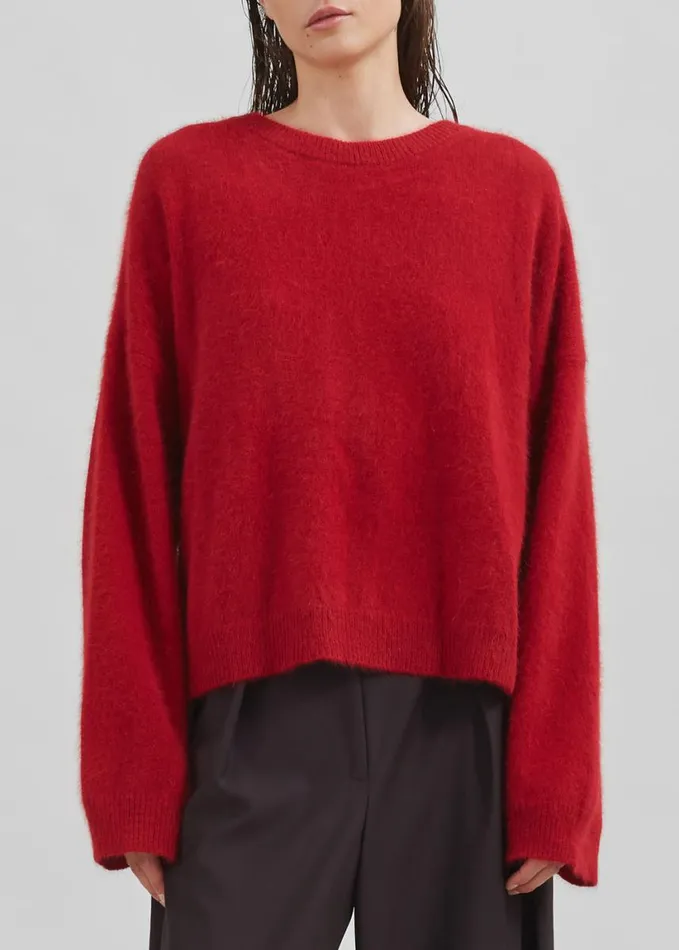 Clothing Women The Frankie Shop Loulou Studio Ropo Sweater 8211 Burgundy