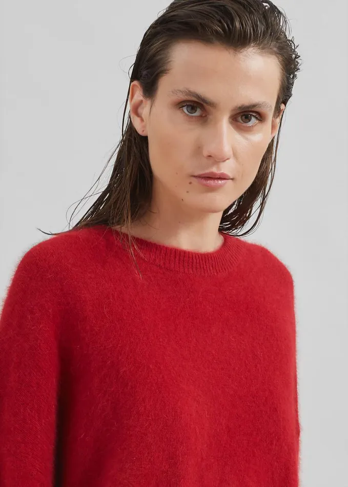 Clothing Women The Frankie Shop Loulou Studio Ropo Sweater 8211 Burgundy