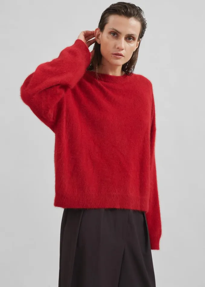 Clothing Women The Frankie Shop Loulou Studio Ropo Sweater 8211 Burgundy
