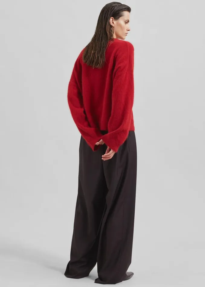 Clothing Women The Frankie Shop Loulou Studio Ropo Sweater 8211 Burgundy