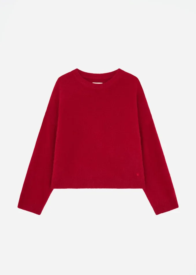 Clothing Women The Frankie Shop Loulou Studio Ropo Sweater 8211 Burgundy