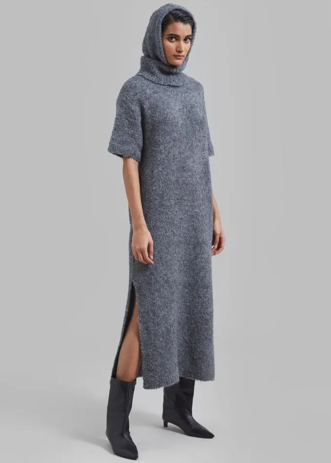Clothing Women The Frankie Shop Luz Knit Dress 8211 Grey