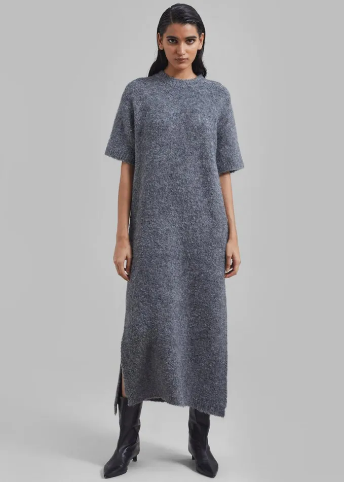 Clothing Women The Frankie Shop Luz Knit Dress 8211 Grey