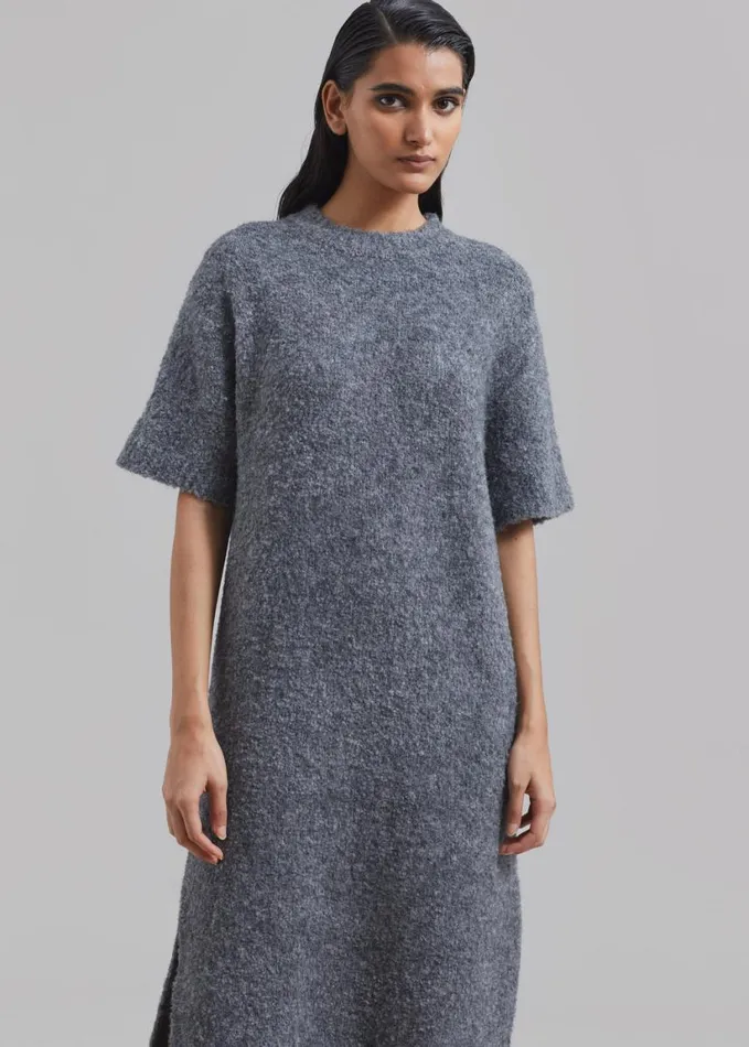 Clothing Women The Frankie Shop Luz Knit Dress 8211 Grey